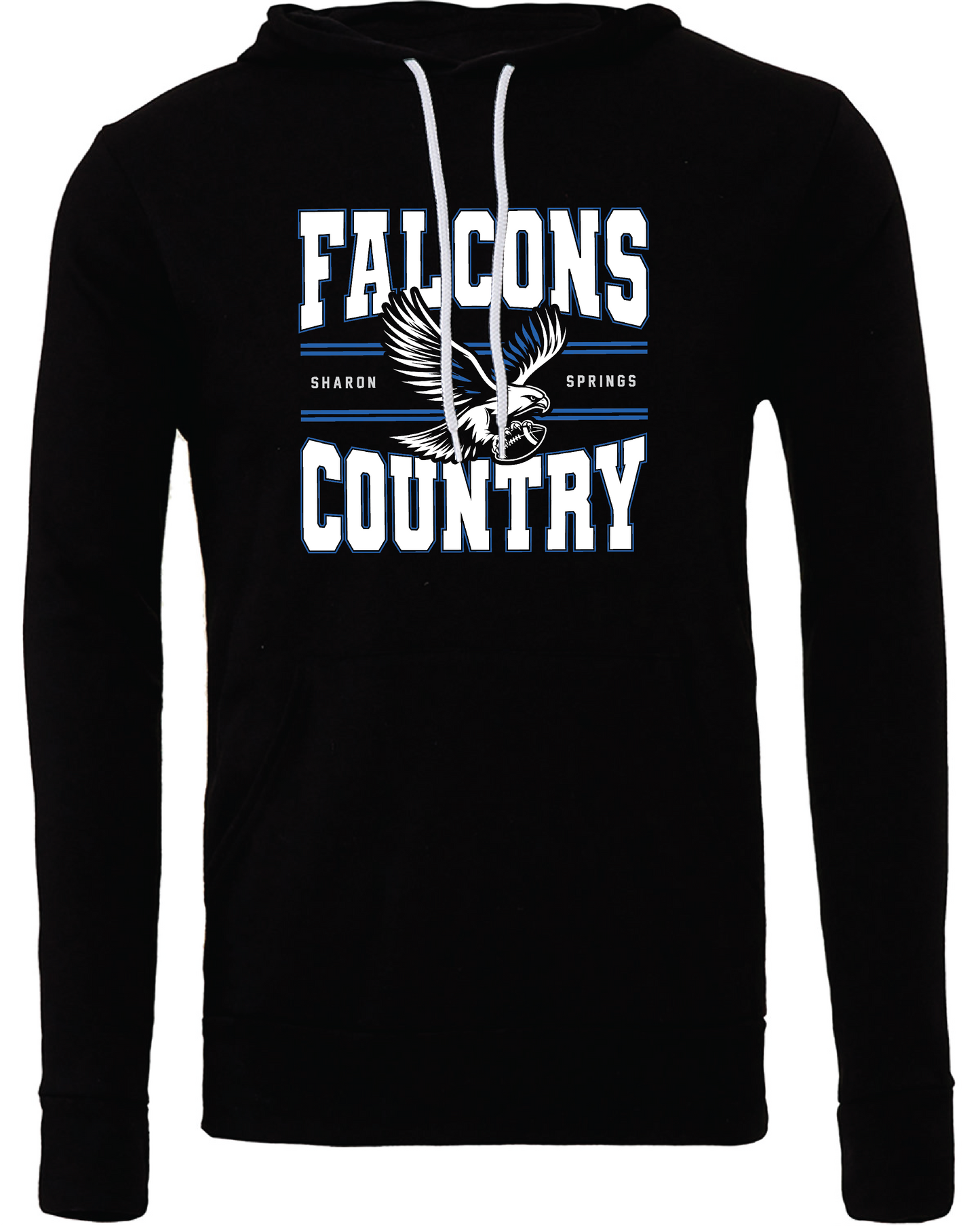 Adult Unisex Sponge Fleece Pullover Hooded Sweatshirt w/ Custom 'Falcons Country' Chest Graphic and 4th Grade Johnson/Lafoe 2024 Team Roster