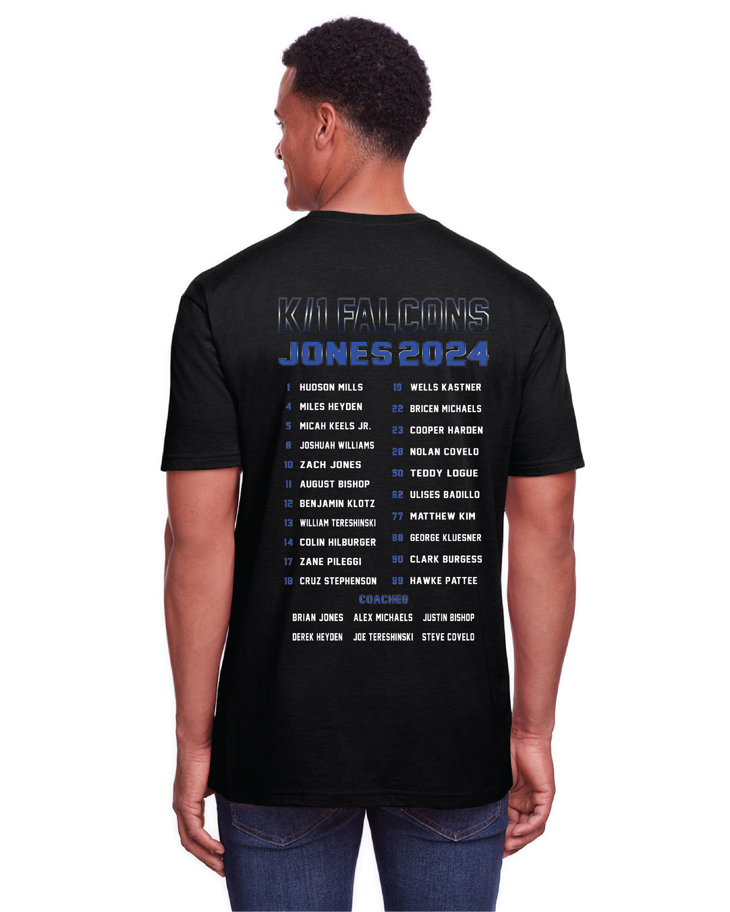 Adult Unisex CVC T-Shirt w/ Custom K/1 Jones 2024 Team Roster Design