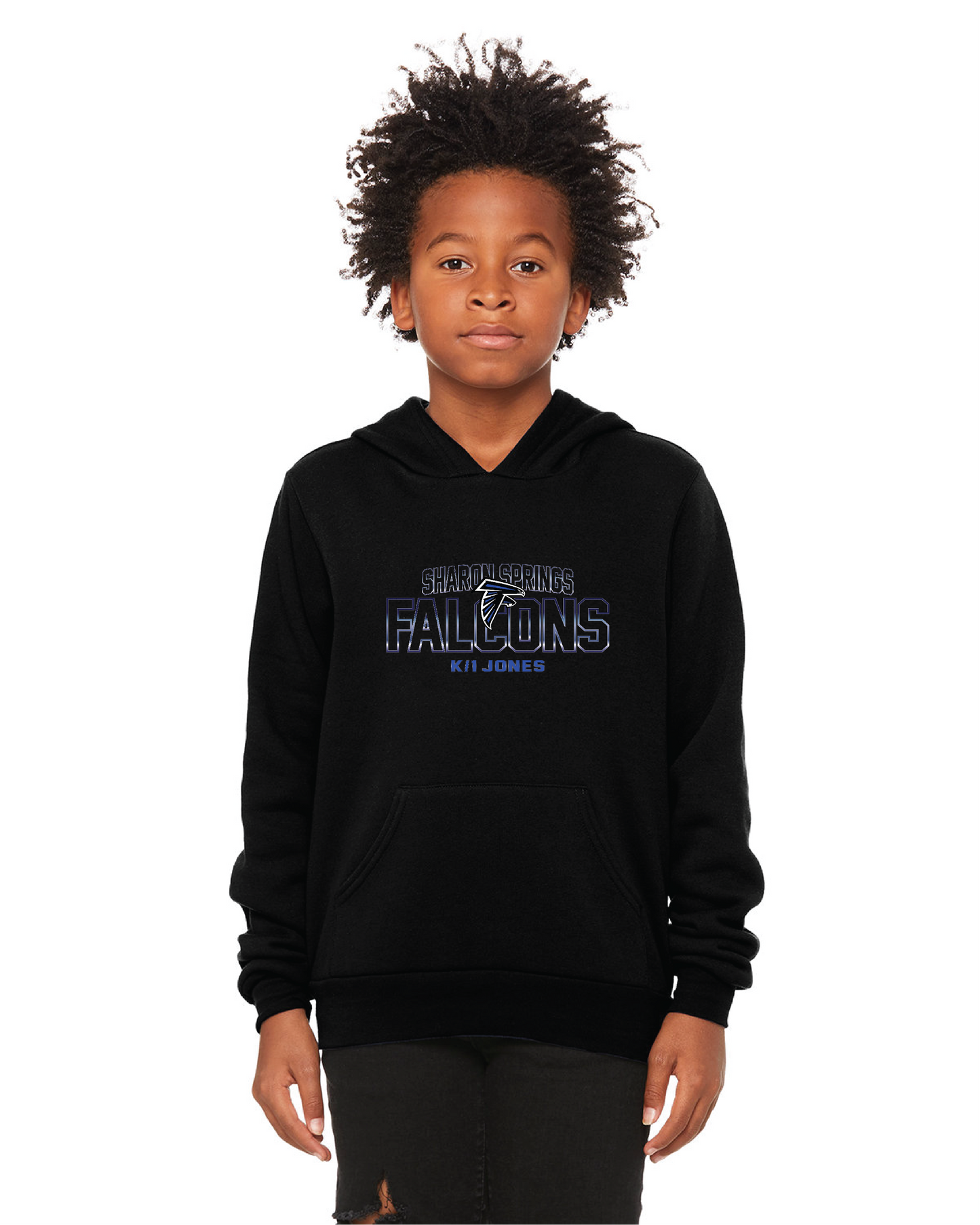 Youth Sponge Fleece Pullover Hooded Sweatshirt w/ Custom K/1 Jones 2024 Team Roster Design