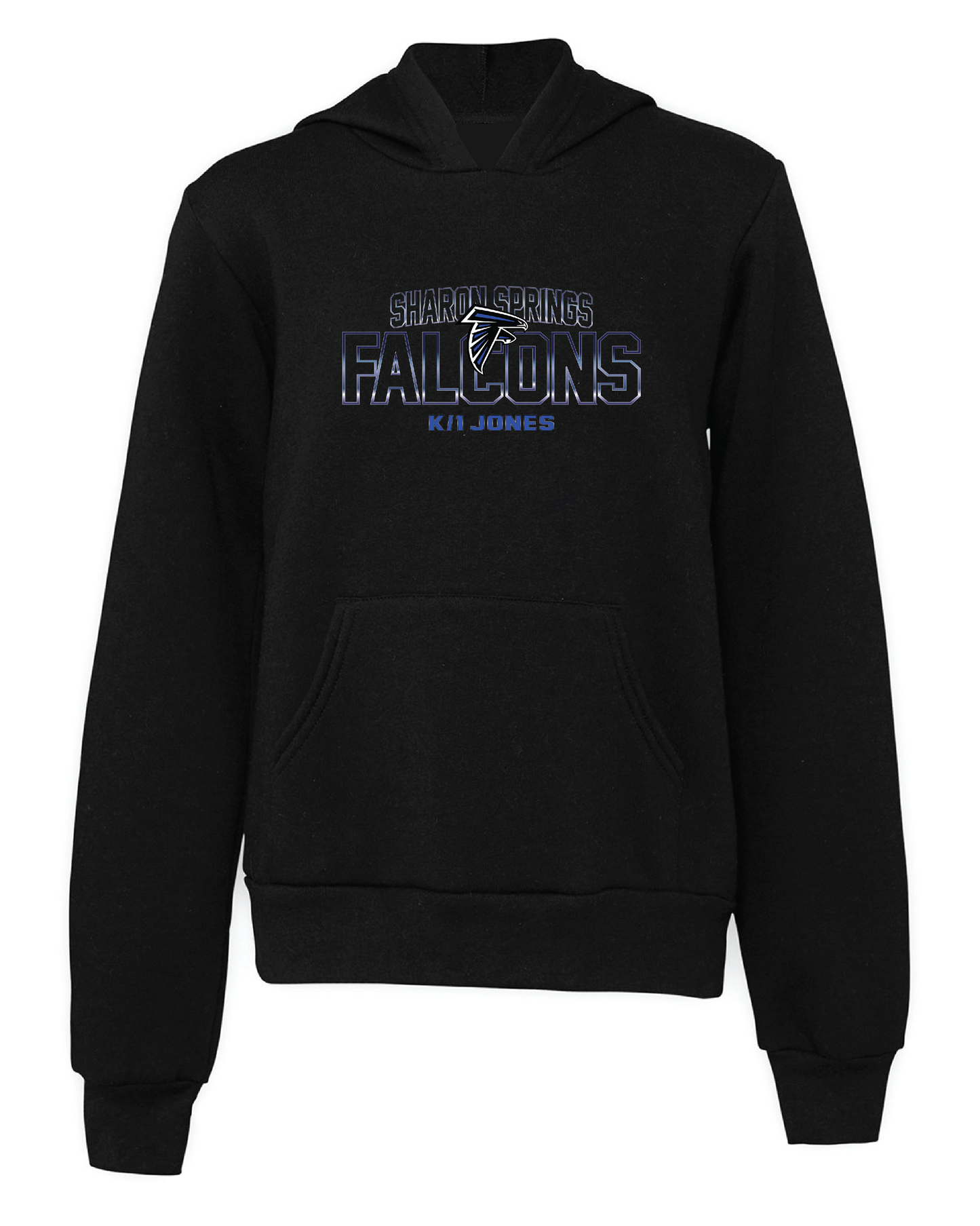 Youth Sponge Fleece Pullover Hooded Sweatshirt w/ Custom K/1 Jones 2024 Team Roster Design