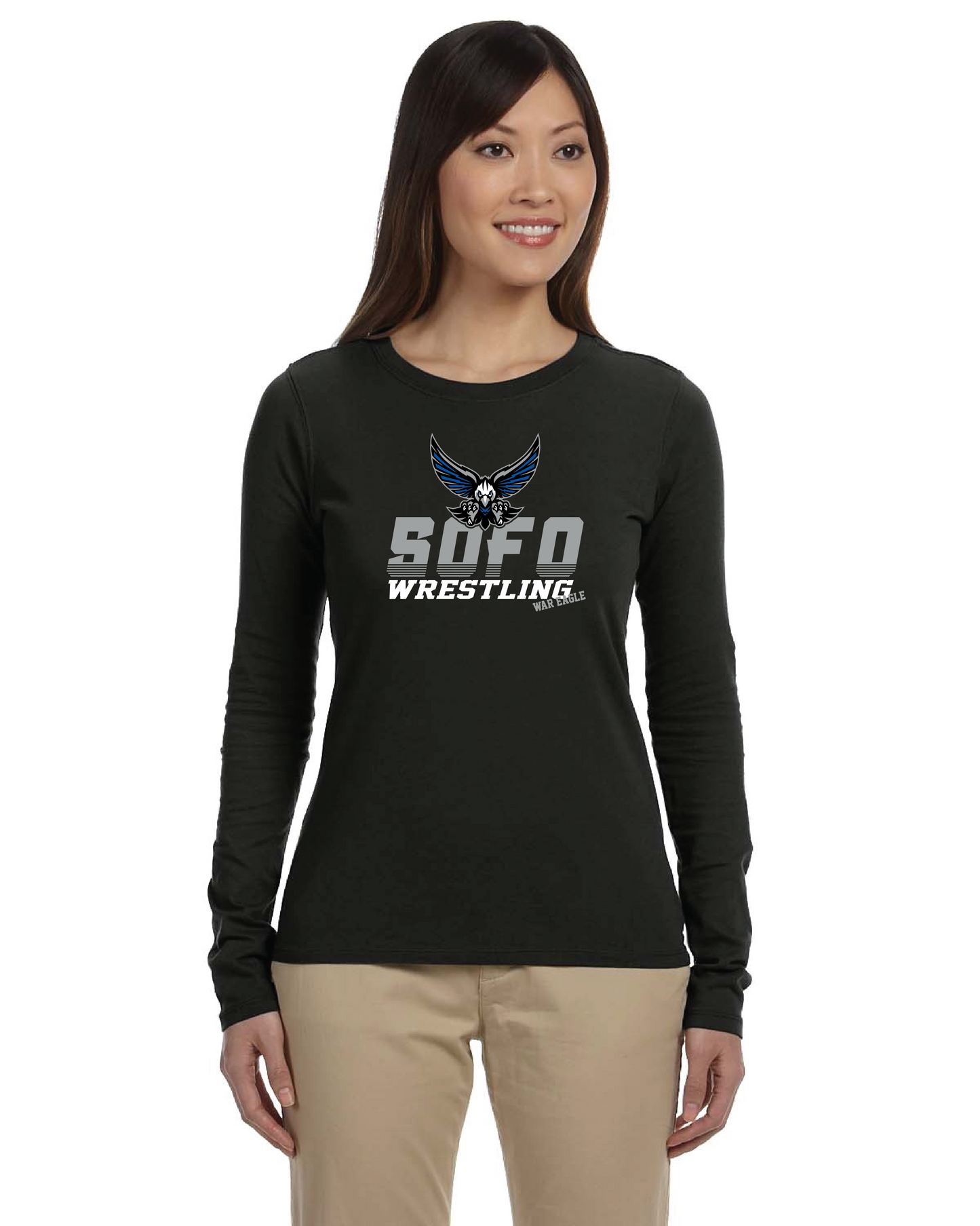 Ladies' Classic Long-Sleeve T-Shirt w/ Mascot Logo