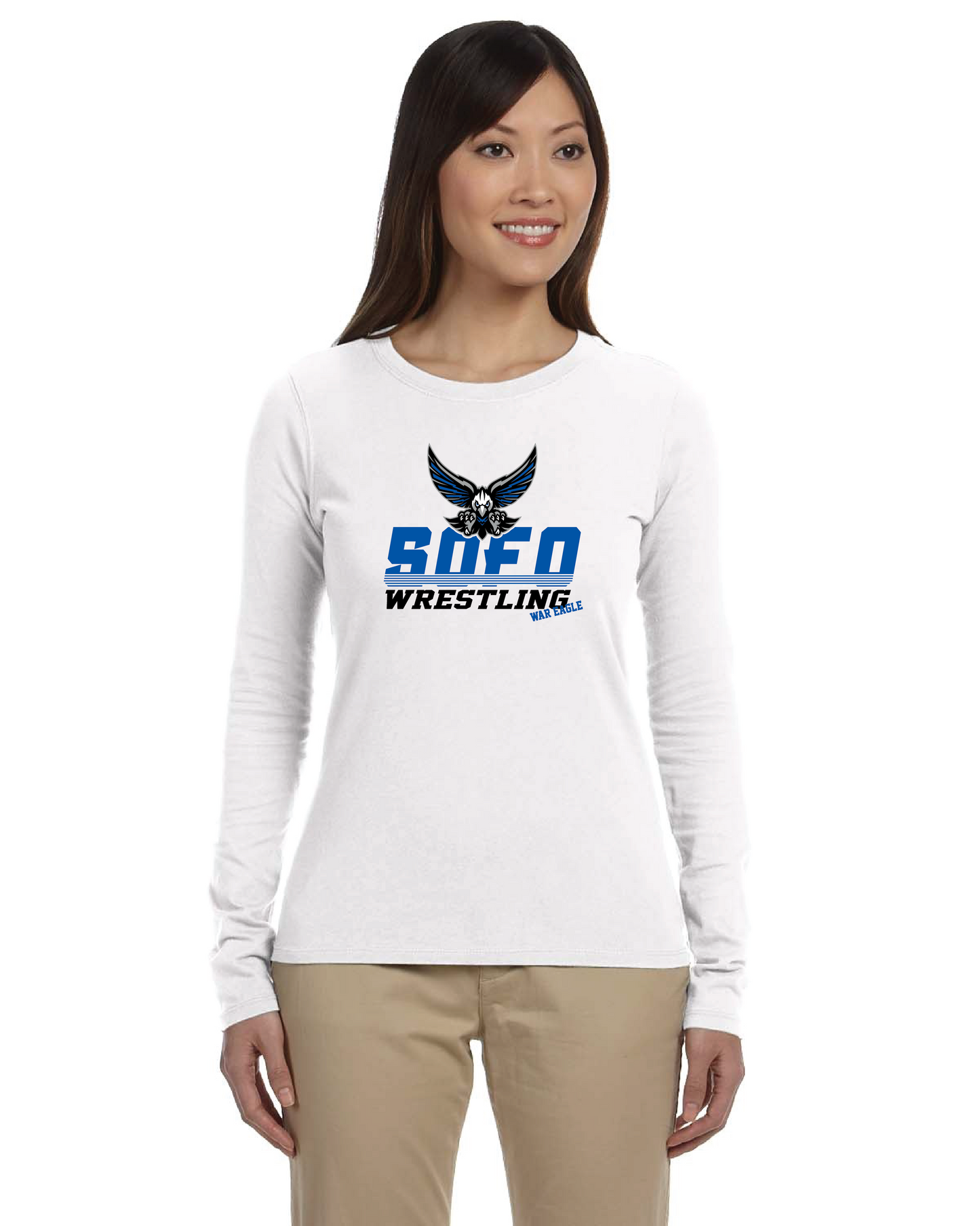 Ladies' Classic Long-Sleeve T-Shirt w/ Mascot Logo