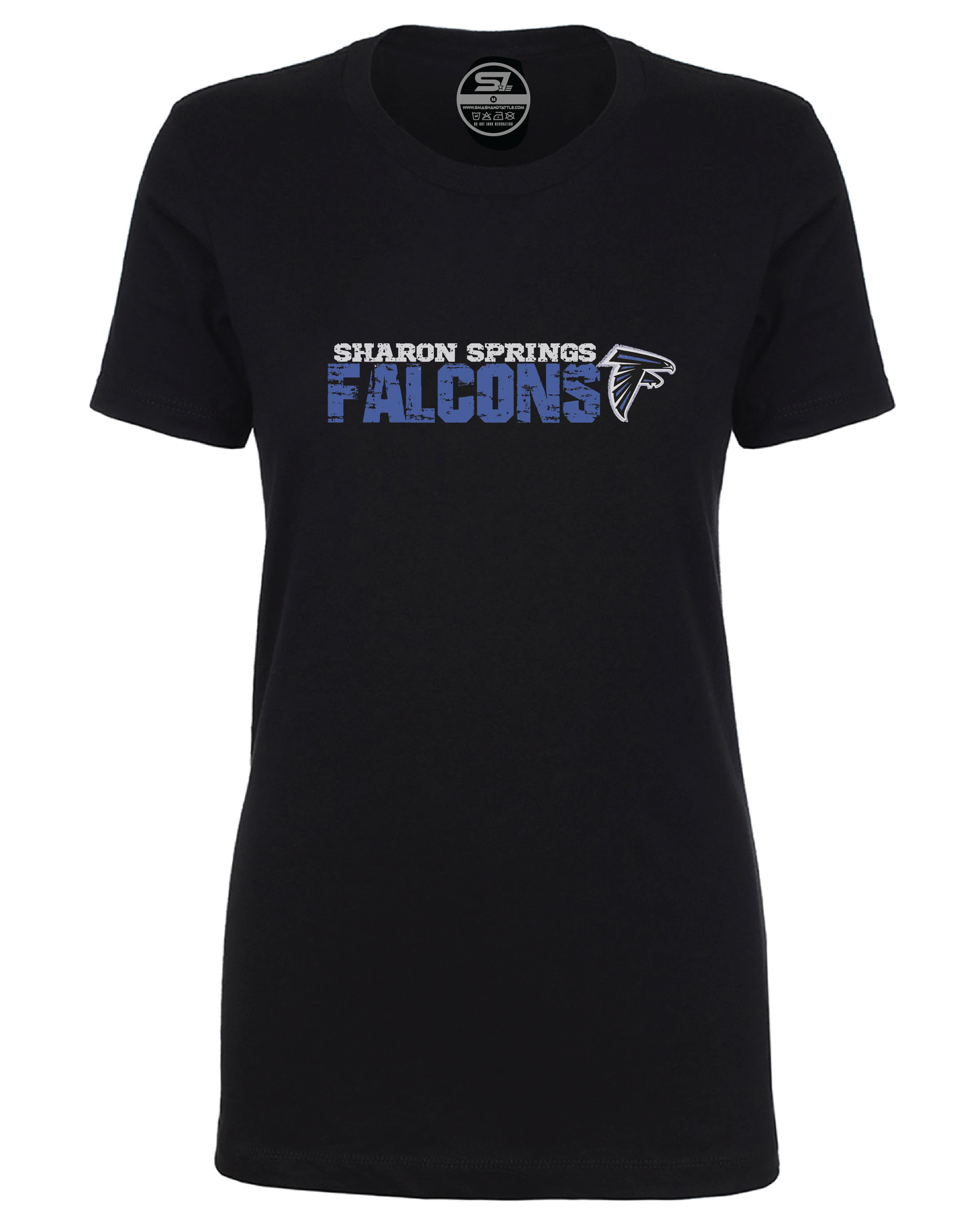 Ladies SS Falcons “Distressed Logo” CVC T-Shirt