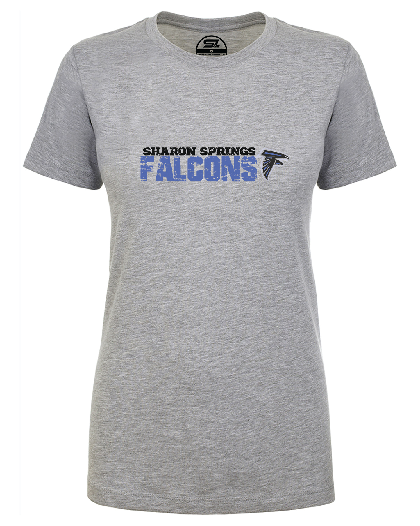 Ladies SS Falcons “Distressed Logo” CVC T-Shirt