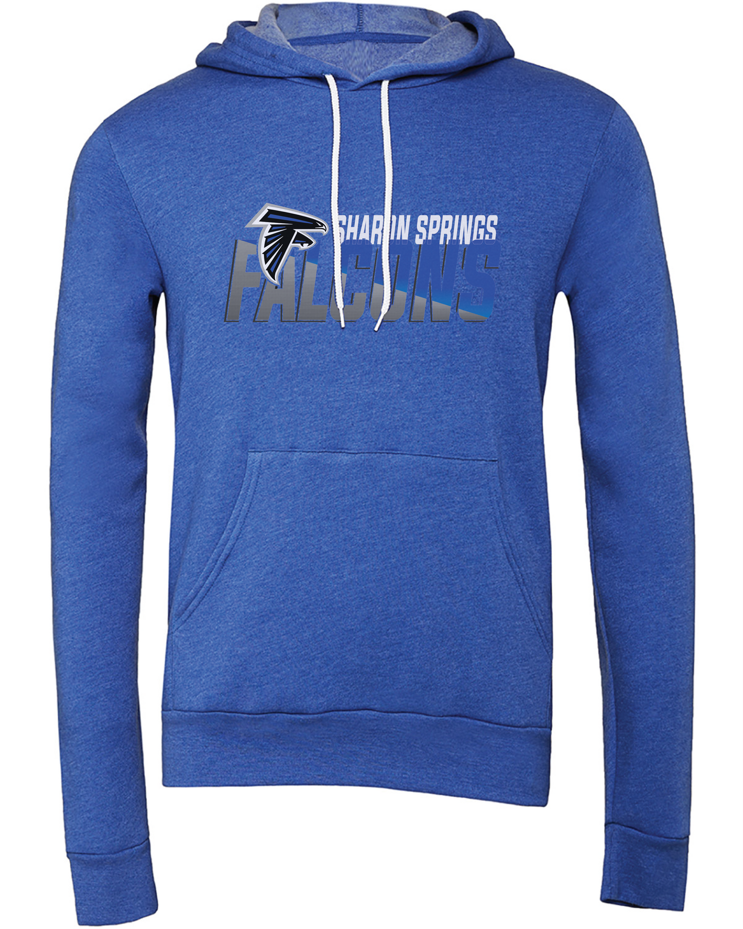 Adult Unisex Sharon Springs Falcons "Relay" Sponge Fleece Pullover Hooded Sweatshirt