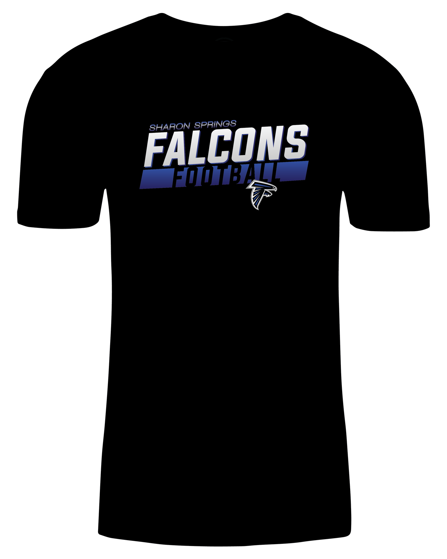 Adult Unisex Sharon Springs Falcons Football "Prevail" Triblend Short-Sleeved Tee