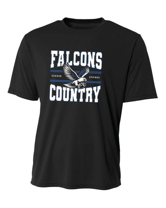 Youth Unisex Performance T-Shirt w/ Custom 'Falcons Country' Chest Graphic and 4th Grade Johnson/Lafoe 2024 Team Roster