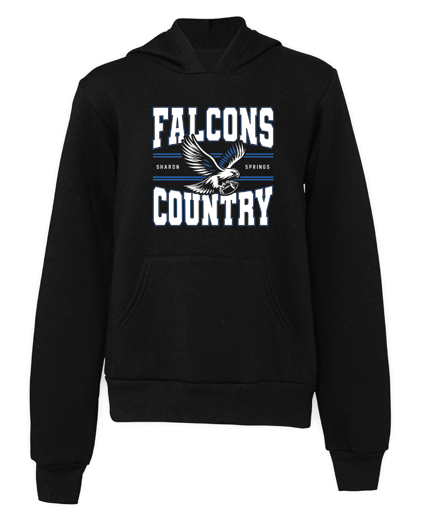 Youth Sponge Fleece Pullover Hooded Sweatshirt w/ Custom 'Falcons Country' Chest Graphic and 4th Grade Johnson/Lafoe 2024 Team Roster