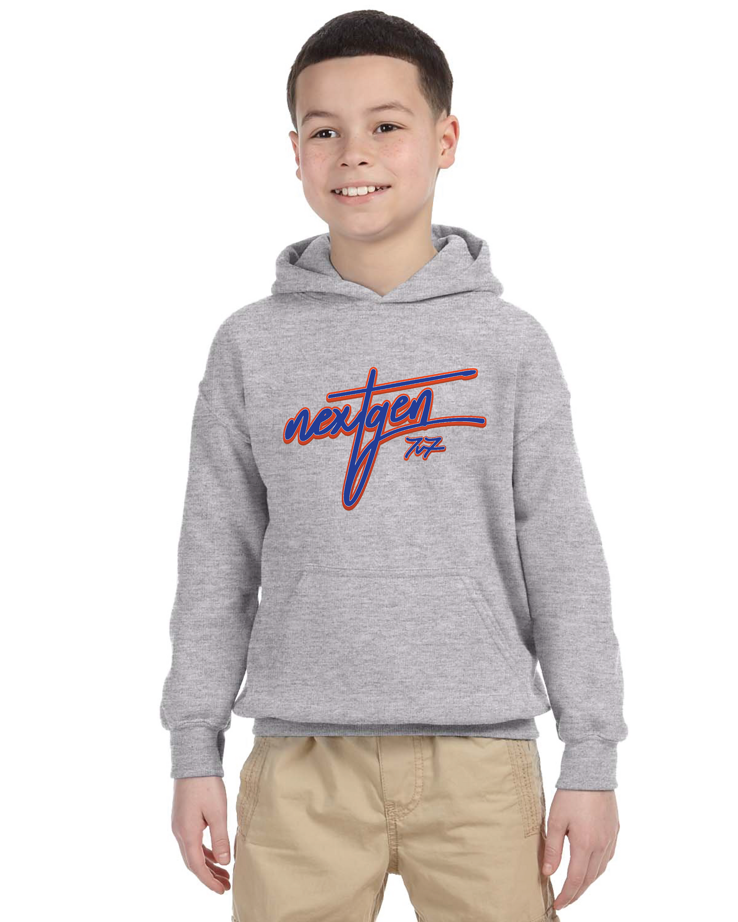 Youth NextGen Academy 7v7 Pullover Hooded Sweatshirt w/ Cursive Logo