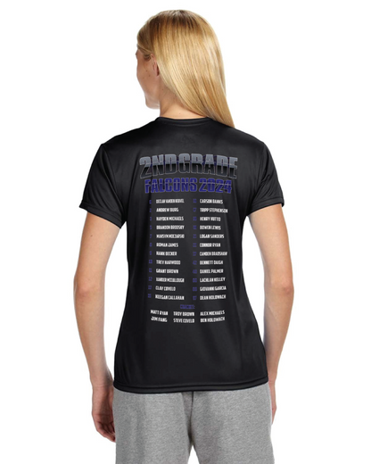 Ladies' Unisex Performance T-Shirt w/ Custom 'This is Falcons' Country Chest Graphic and 2nd Grade Ryan 2024 Team Roster