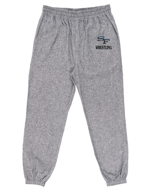 Adult Unisex Flannel Jogger Lounge Pants w/ Embroidered SF Wrestling Logo