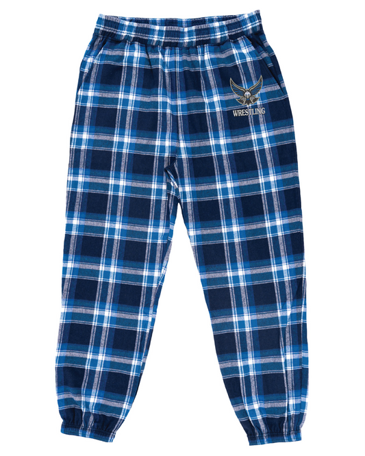 Adult Unisex Flannel Jogger Lounge Pants w/ Embroidered Mascot Logo