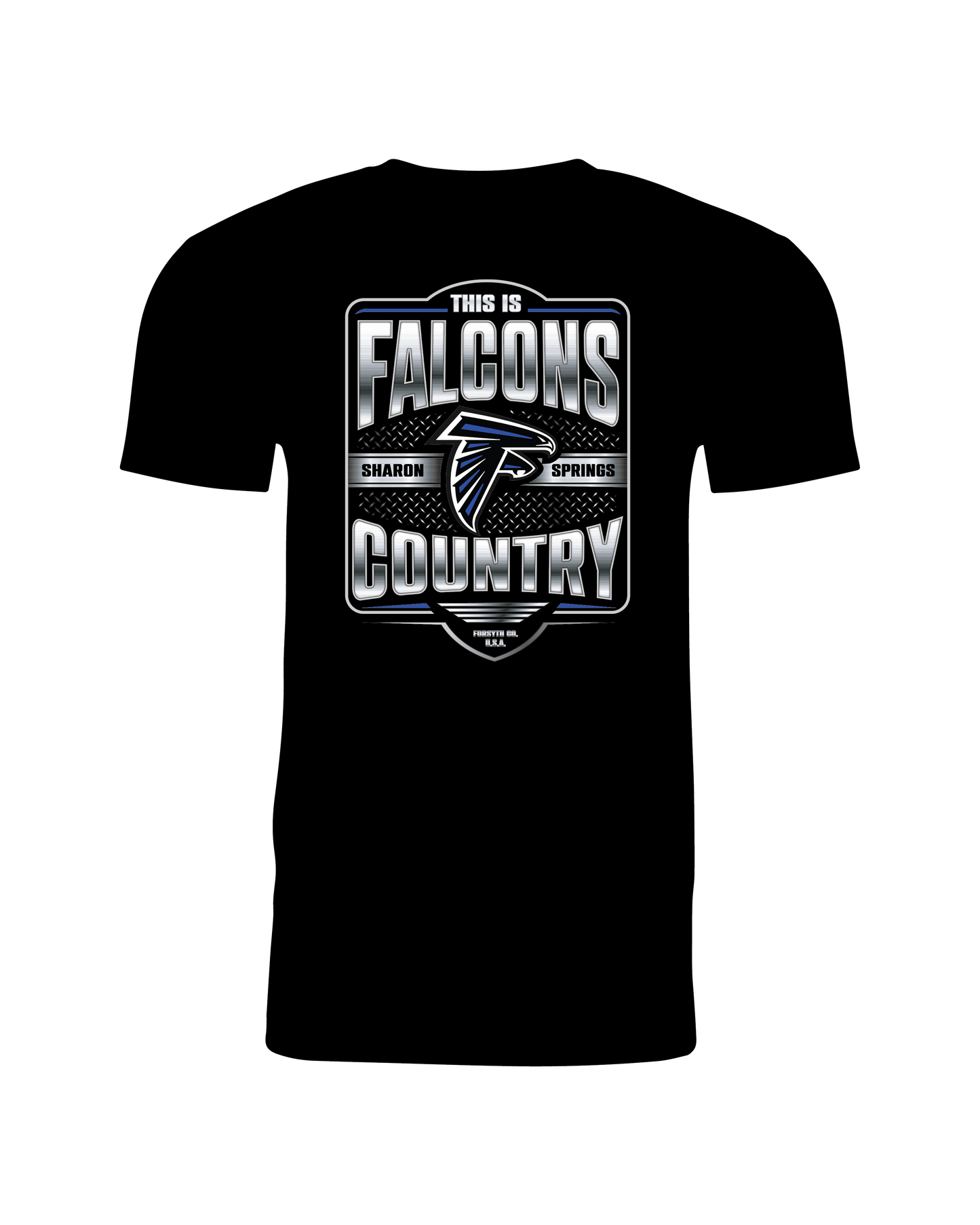 Adult Unisex Sharon Springs Falcons Football "This is Falcons Country" Triblend Short-Sleeved Tee