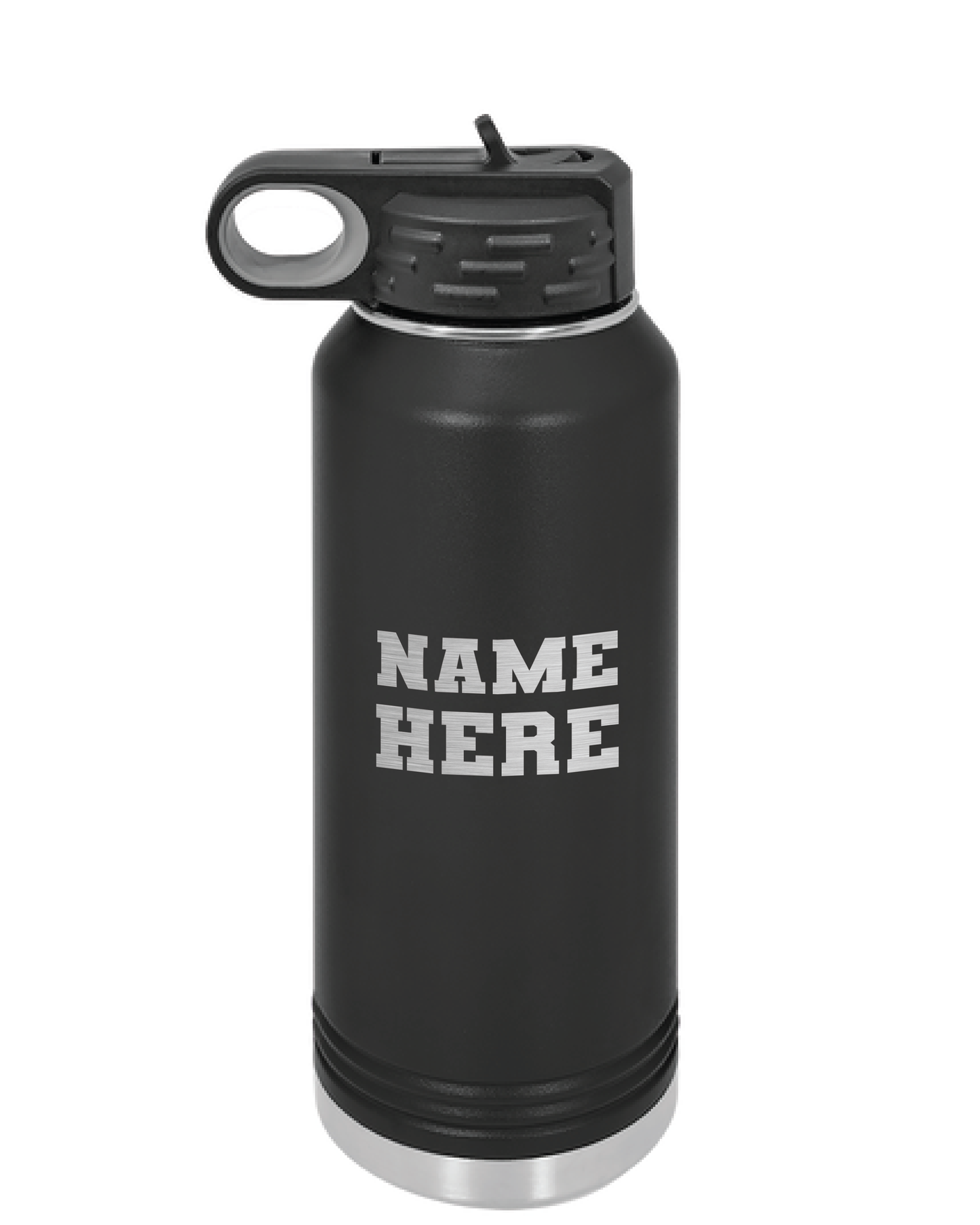 Custom-Engraved Powder-Coated Stainless Steel Insulated Sport Water Bottle (20oz or 32oz)