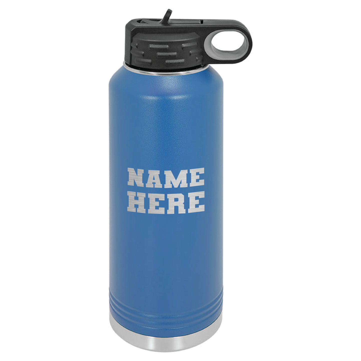 Custom-Engraved Powder-Coated Stainless Steel Insulated Sport Water Bottle (20oz or 32oz)