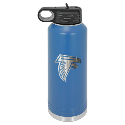 Custom-Engraved Powder-Coated Stainless Steel Insulated Sport Water Bottle (20oz or 32oz)