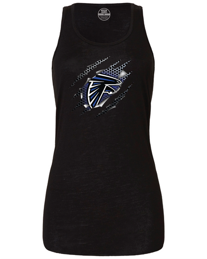 Ladies SS Falcons “Park Sign” Flowy Racerback Tank