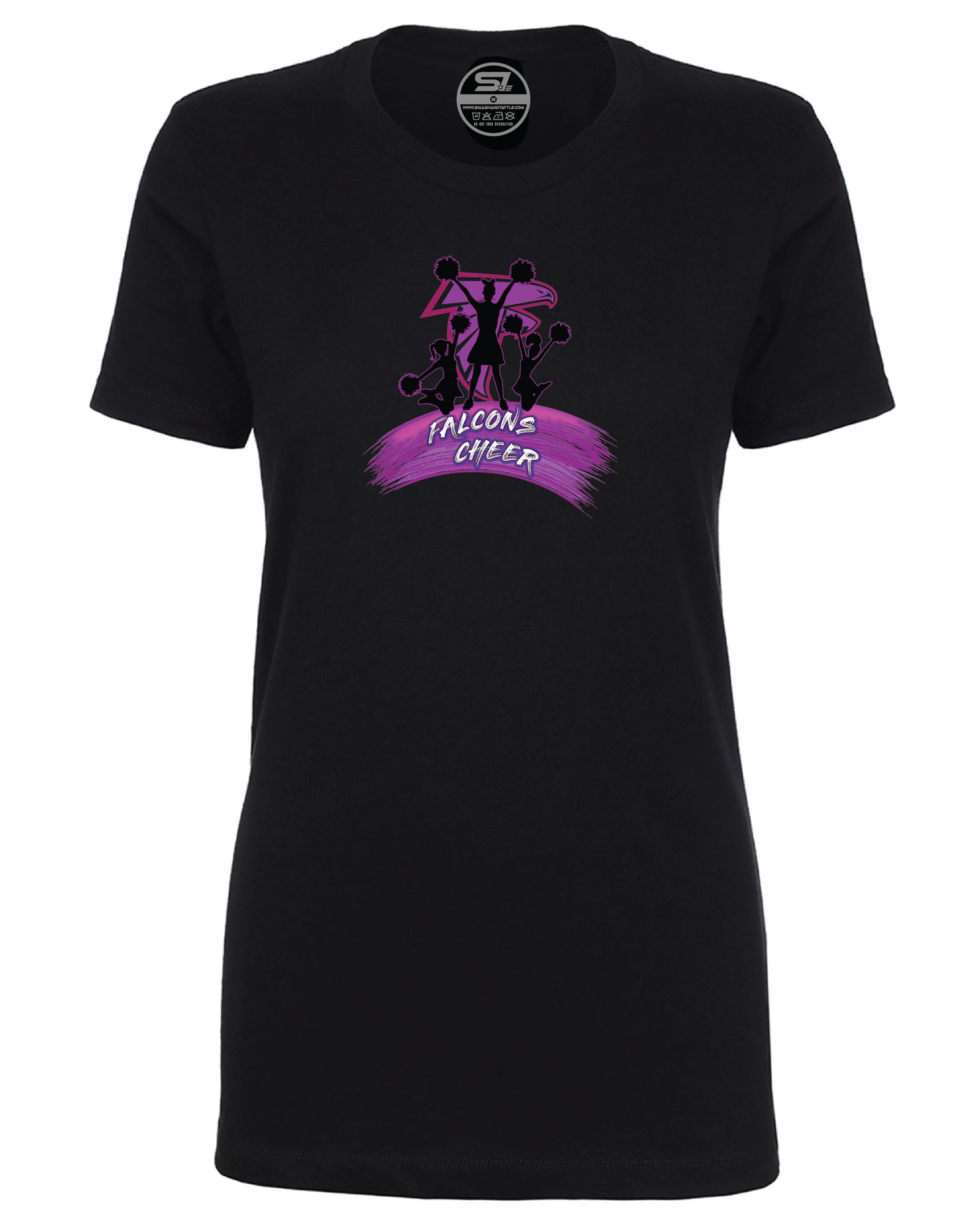 Ladies SS Falcons “Pink Cheer Silhouettes” CVC T-Shirt