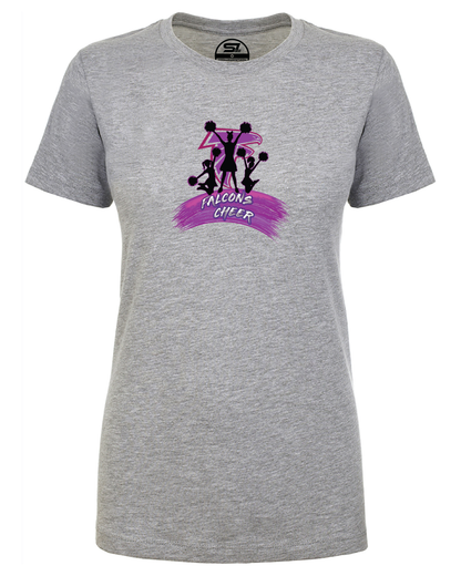 Ladies SS Falcons “Pink Cheer Silhouettes” CVC T-Shirt