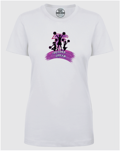 Ladies SS Falcons “Pink Cheer Silhouettes” CVC T-Shirt