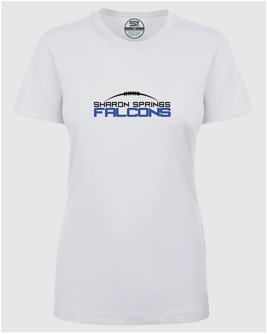 Ladies SS Falcons “Basic Football Logo” CVC T-Shirt