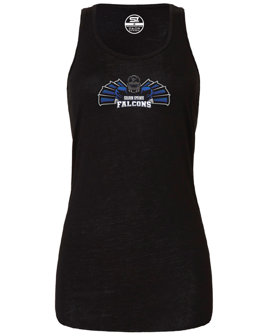 Ladies SS Falcons “Player & Wings” Flowy Racerback Tank