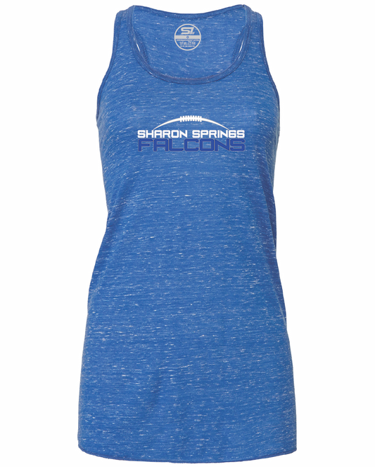 Ladies SS Falcons “Basic Football Logo” Flowy Racerback Tank