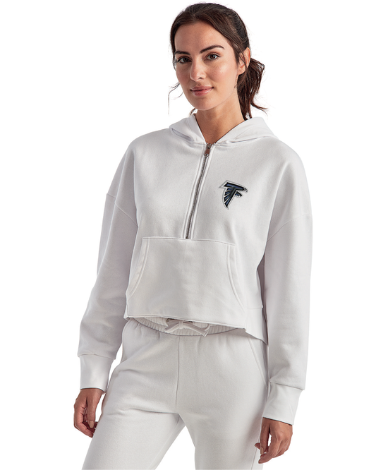 Ladies' “Glitter Falcon” Oversized Cropped Half-Zip Hooded