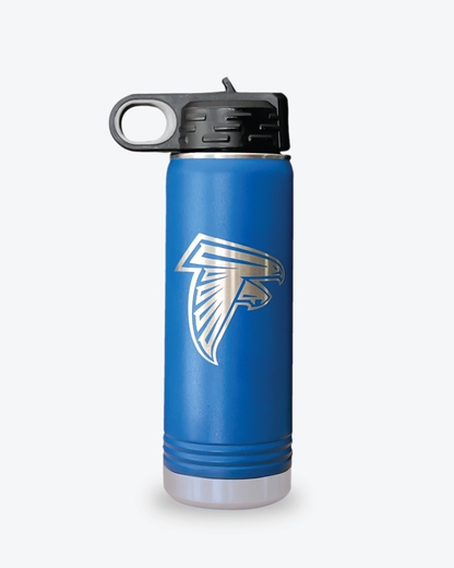 Custom-Engraved Powder-Coated Stainless Steel Insulated Sport Water Bottle (20oz or 32oz)