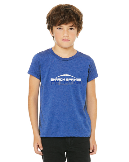 Youth Sharon Springs Falcons "Sleek Logo" Triblend Short-Sleeved Tee