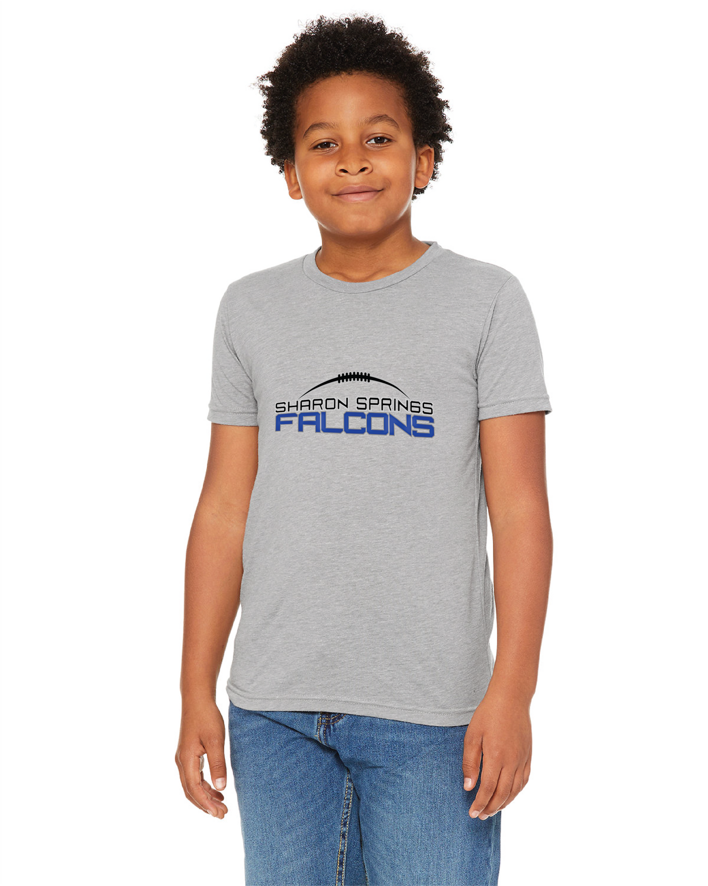 Youth Sharon Springs Falcons "Sleek Logo" Triblend Short-Sleeved Tee