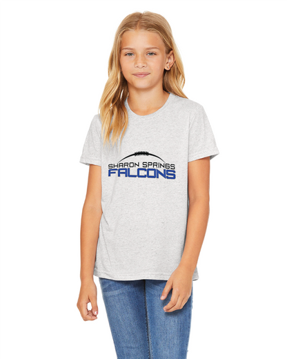 Youth Sharon Springs Falcons "Sleek Logo" Triblend Short-Sleeved Tee