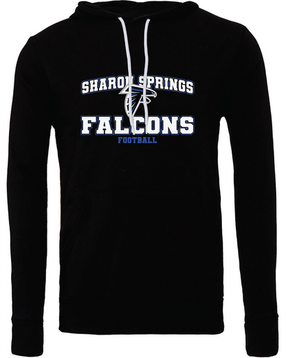 Adult Unisex Sharon Springs Falcons Football "Varsity" Sponge Fleece Pullover Hooded Sweatshirt