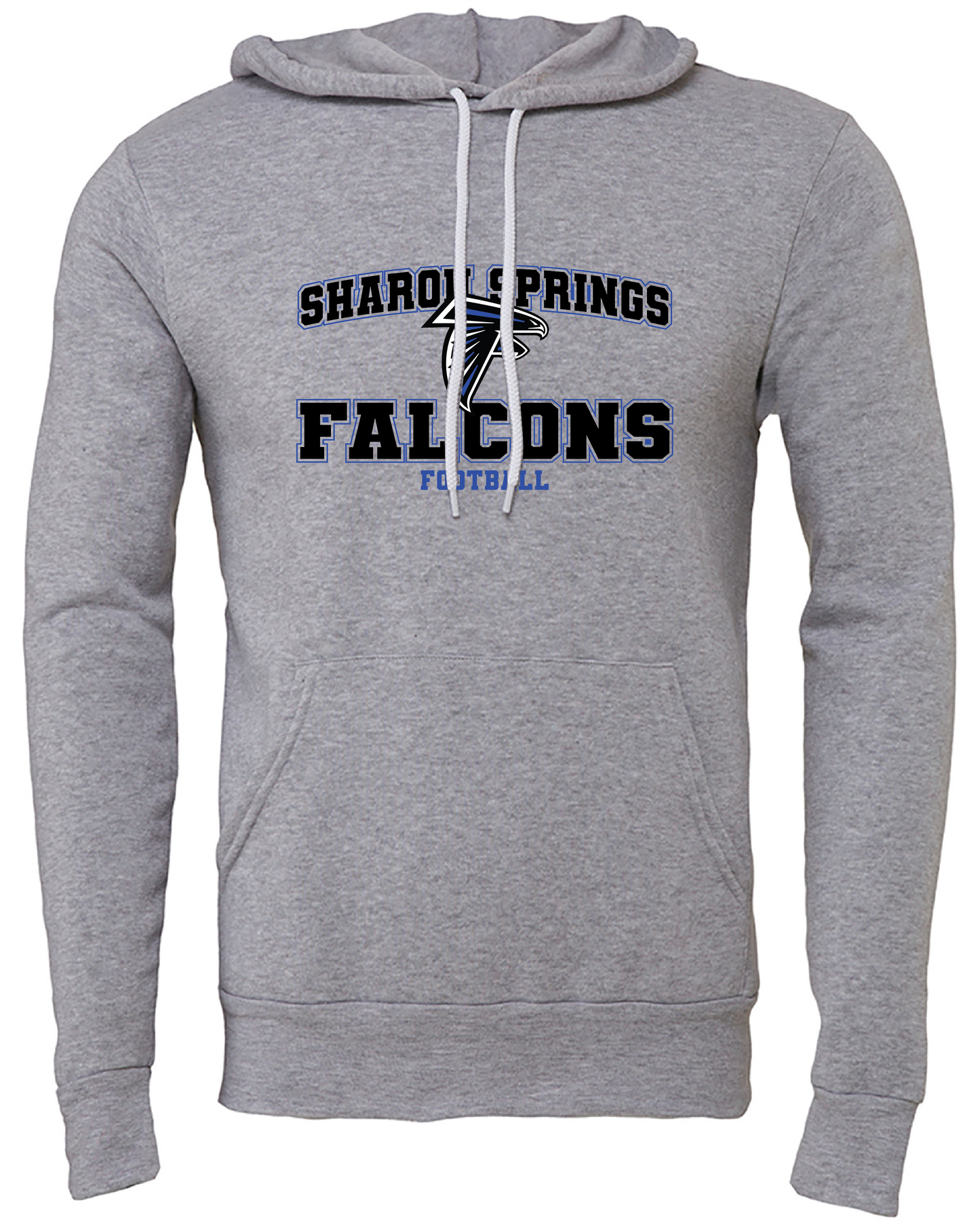 Adult Unisex Sharon Springs Falcons Football "Varsity" Sponge Fleece Pullover Hooded Sweatshirt