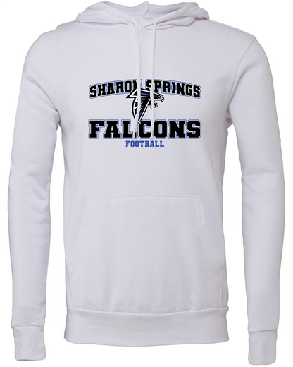 Adult Unisex Sharon Springs Falcons Football "Varsity" Sponge Fleece Pullover Hooded Sweatshirt