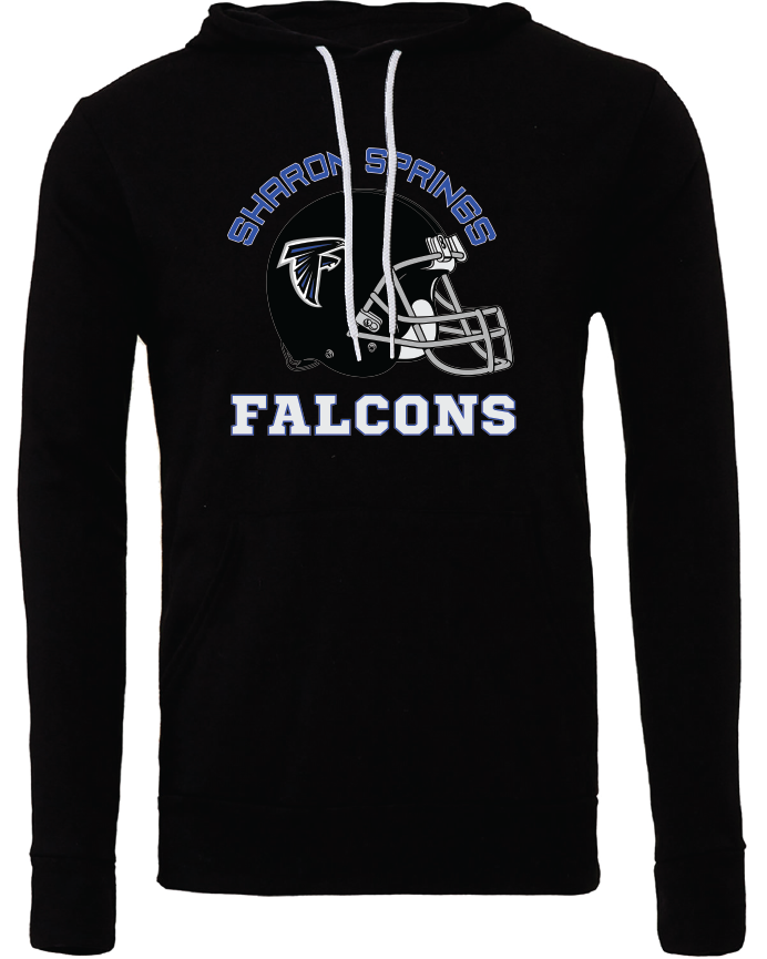 Youth Sharon Springs Falcons "Classic Helmet" Fleece Pullover Hooded Sweatshirt