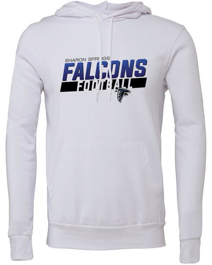 Adult Unisex Sharon Springs Falcons Football "Prevail" Sponge Fleece Pullover Hooded Sweatshirt