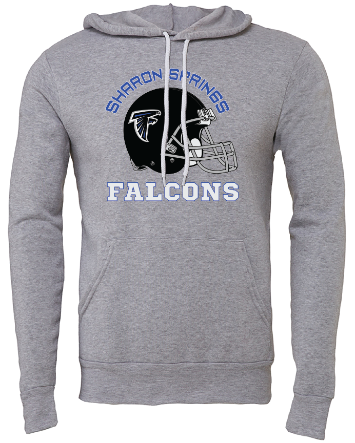 Youth Sharon Springs Falcons "Classic Helmet" Fleece Pullover Hooded Sweatshirt