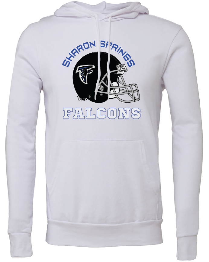 Youth Sharon Springs Falcons "Classic Helmet" Fleece Pullover Hooded Sweatshirt