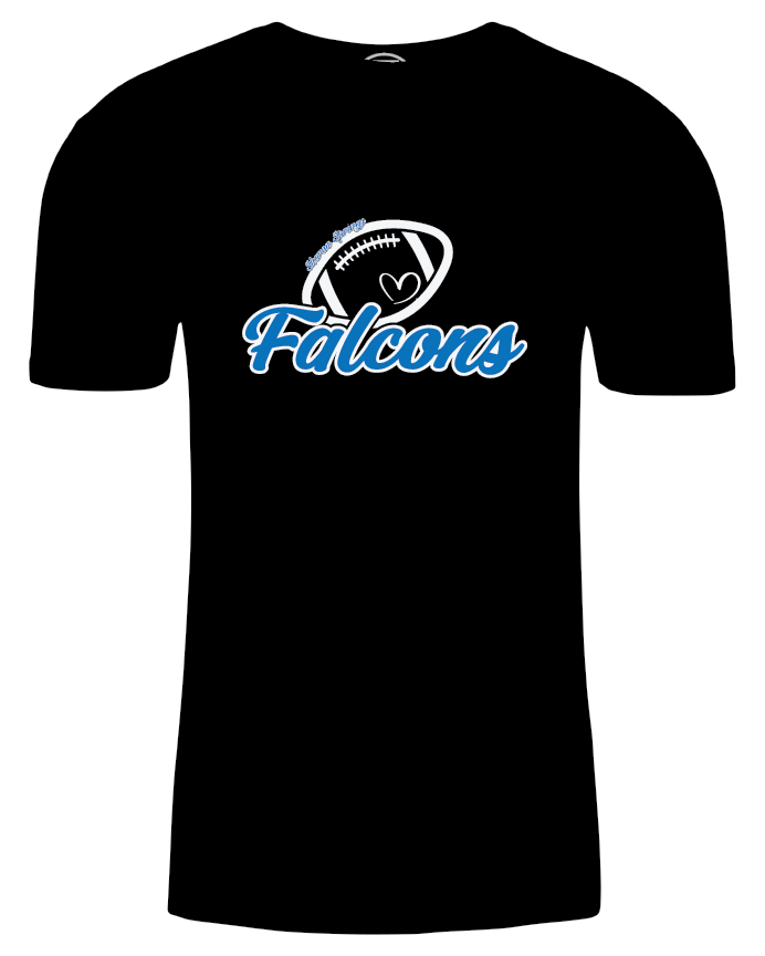 Adult Unisex Sharon Springs Falcons “Football Love Triblend Short-Sleeved Tee