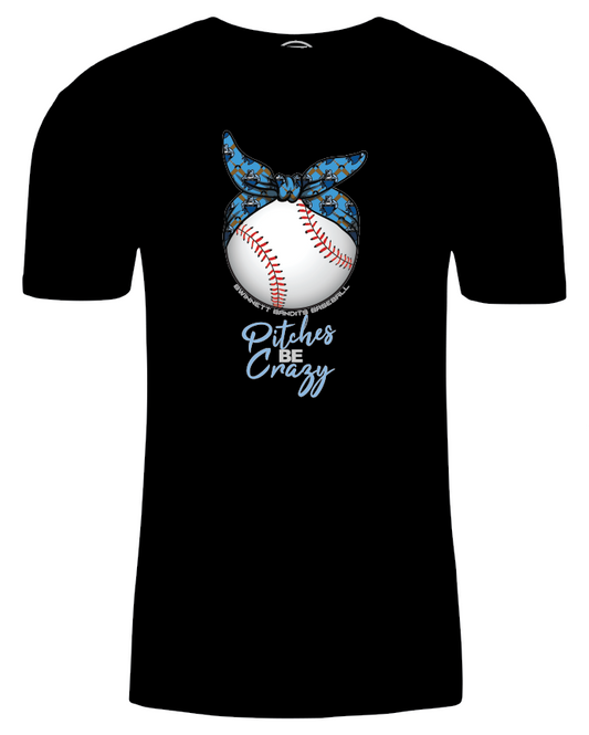 Adult Unisex Gwinnett Bandits Baseball "Pitches Be Crazy" Triblend Short-Sleeved Tee