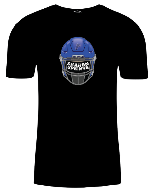 Adult Unisex Sharon Springs Falcons "Real Helmet" Triblend Short-Sleeved Tee