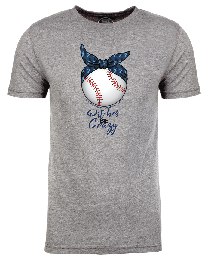 Adult Unisex Sharon Springs Spartans "Pitches Be Crazy" Triblend Short-Sleeved Tee