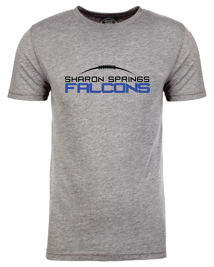 Adult Unisex Sharon Springs Falcons "Sleek Logo" Triblend Short-Sleeved Tee