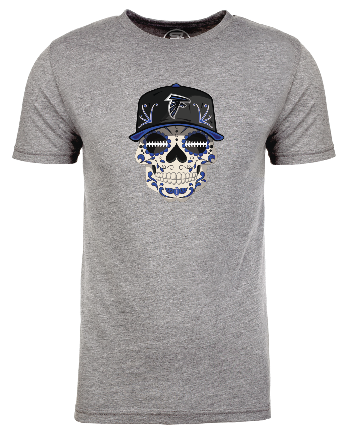 Adult Unisex Sharon Springs Falcons "Sugar Skull" Triblend Short-Sleeved Tee