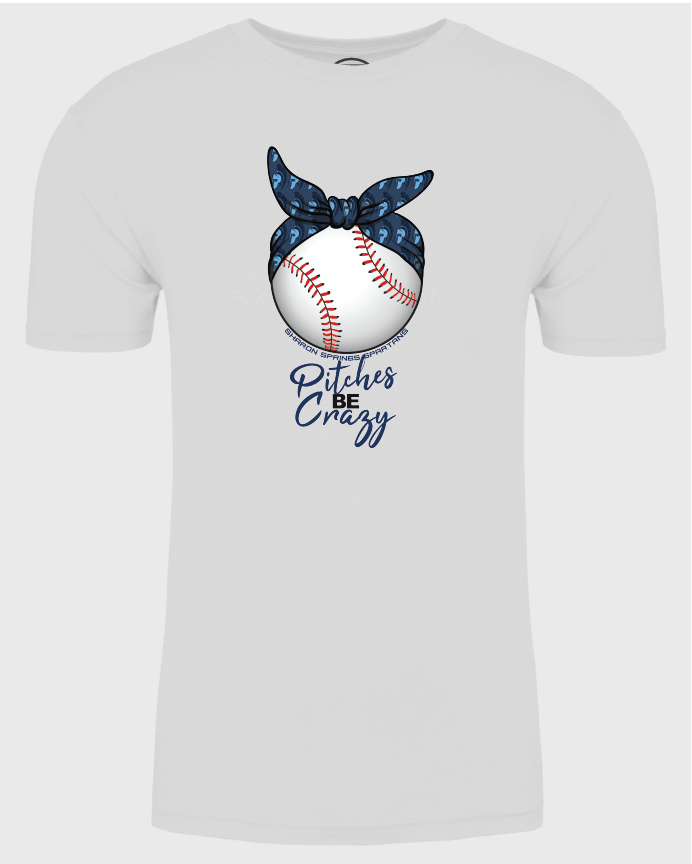 Adult Unisex Sharon Springs Spartans "Pitches Be Crazy" Triblend Short-Sleeved Tee