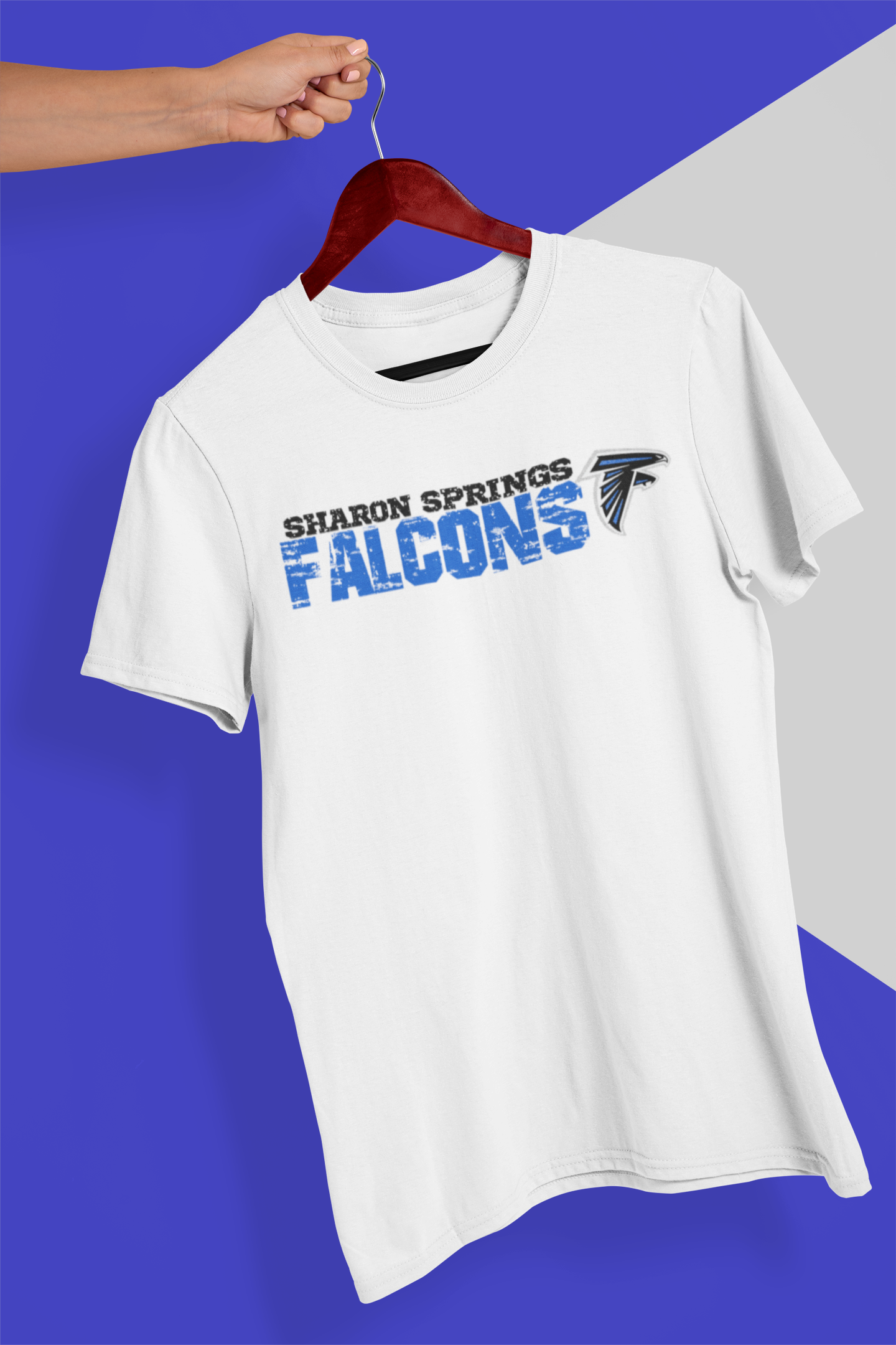Youth Sharon Springs Falcons “Distressed Logo” Triblend Short-Sleeved Tee