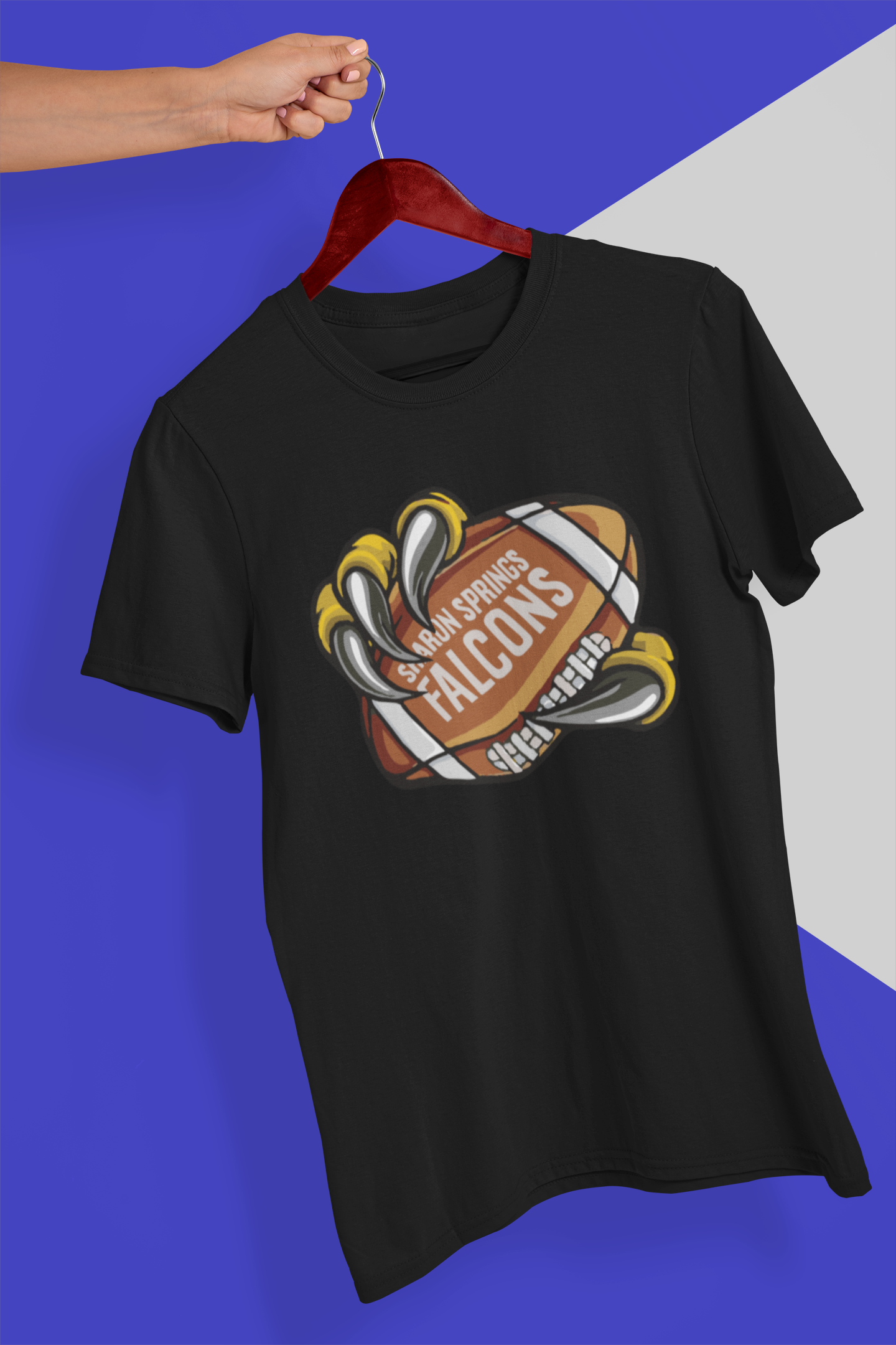 Youth Sharon Springs Falcons "Talon Grab" Triblend Short-Sleeved Tee