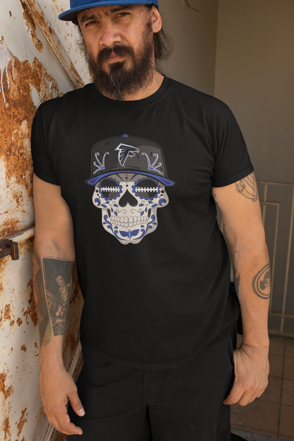 Adult Unisex Sharon Springs Falcons "Sugar Skull" Triblend Short-Sleeved Tee