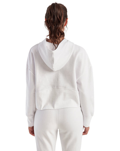 Ladies' Oversized Cropped Half-Zip Hooded  With Embroidered Falcon Logo